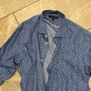Banana Republic Men's Blue Floral Shirt Jacket